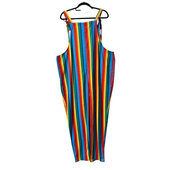 Lucy & Yak Limited Edition Rainbow Dungarees Size US 16 / UK 20R (XL), RARE - Picture 5 of 9